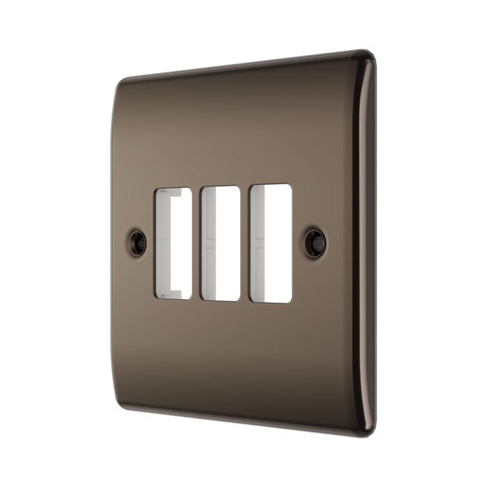 BG GridLite Nexus Metal Black Nickel 3G Grid Plate MNBN3 – angled view