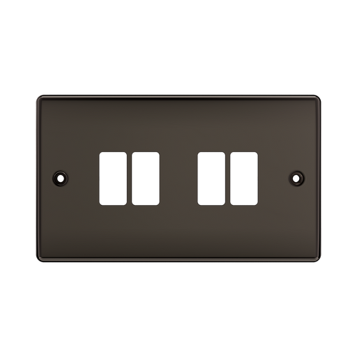 BG GridLite Nexus Metal Black Nickel 4G Grid Plate MNBN4 – front view