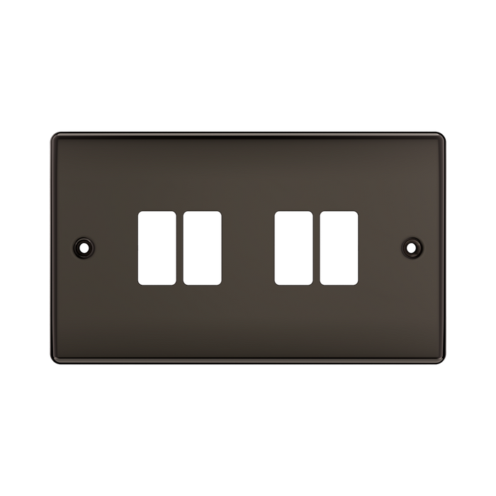 BG GridLite Nexus Metal Black Nickel 4G Grid Plate MNBN4 – front view