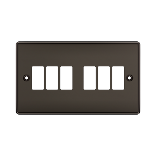 BG GridLite Nexus Metal Black Nickel 6G Grid Plate MNBN6 – front view
