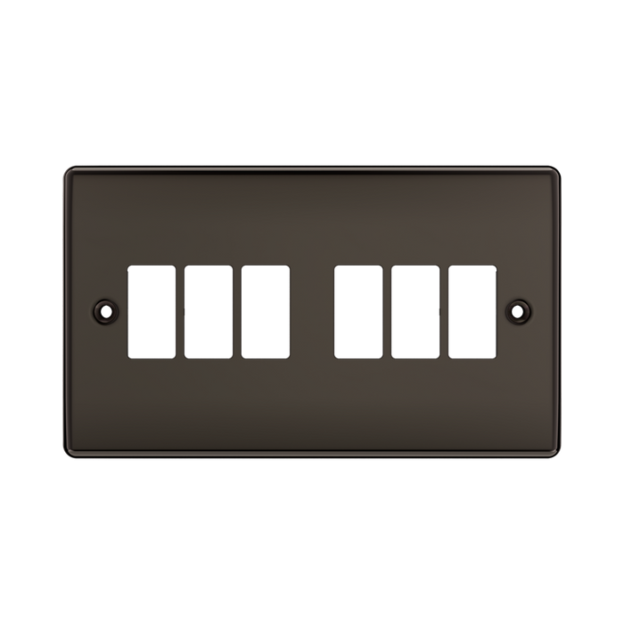 BG GridLite Nexus Metal Black Nickel 6G Grid Plate MNBN6 – front view