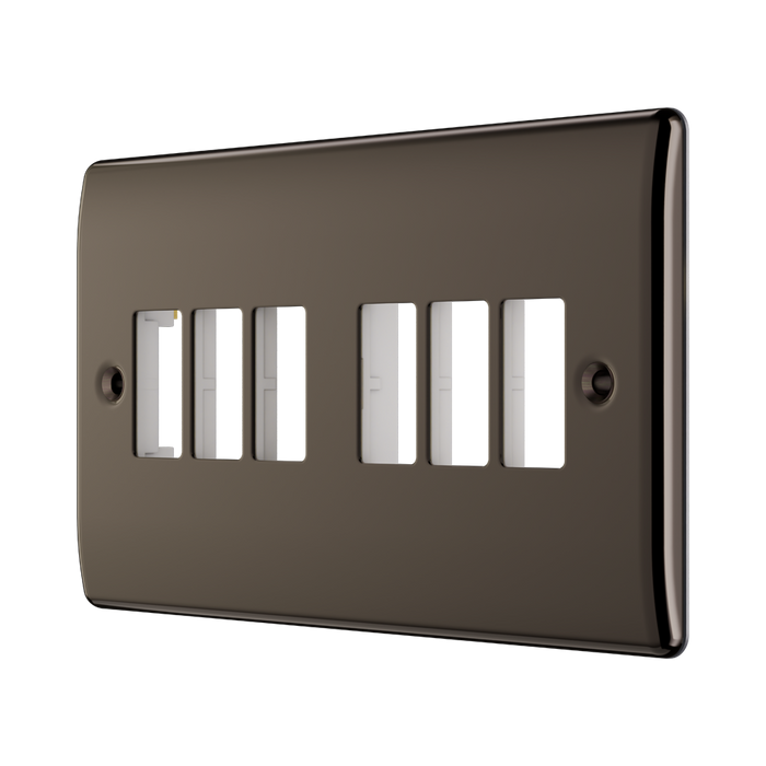 BG GridLite Nexus Metal Black Nickel 6G Grid Plate MNBN6 – angled view