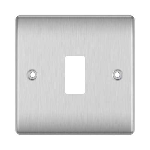 BG GridLite Nexus Metal Brushed Steel 1G Grid Plate MNBS1 – front view