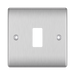 BG GridLite Nexus Metal Brushed Steel 1G Grid Plate MNBS1 – front view