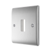 BG GridLite Nexus Metal Brushed Steel 1G Grid Plate MNBS1 – angled view