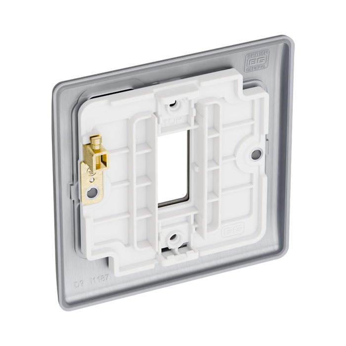 BG GridLite Nexus Metal Brushed Steel 1G Grid Plate MNBS1 – side view