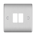BG GridLite Nexus Metal Brushed Steel 2G Grid Plate MNBS2 – front view