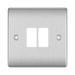 BG GridLite Nexus Metal Brushed Steel 2G Grid Plate MNBS2 – front view