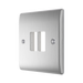 BG GridLite Nexus Metal Brushed Steel 2G Grid Plate MNBS2 – angled view