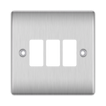 BG GridLite Nexus Metal Brushed Steel 3G Grid Plate MNBS3 – front view