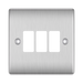 BG GridLite Nexus Metal Brushed Steel 3G Grid Plate MNBS3 – front view