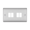 BG GridLite Nexus Metal Brushed Steel 4G Grid Plate MNBS4 – front view