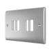 BG GridLite Nexus Metal Brushed Steel 4G Grid Plate MNBS4 – angled view