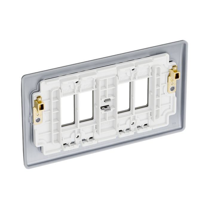 BG GridLite Nexus Metal Brushed Steel 4G Grid Plate MNBS4 – side view