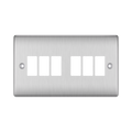 BG GridLite Nexus Metal Brushed Steel 6G Grid Plate MNBS6 – front view