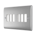BG GridLite Nexus Metal Brushed Steel 6G Grid Plate MNBS6 – angled view