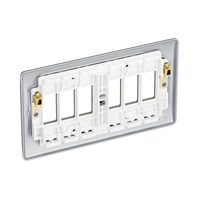 BG GridLite Nexus Metal Brushed Steel 6G Grid Plate MNBS6 – side view