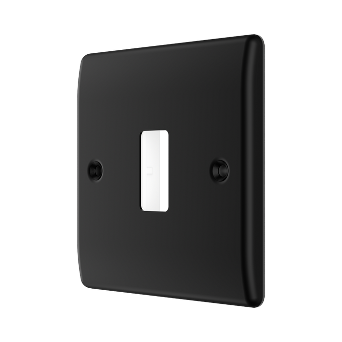 BG GridLite Nexus Metal Matt Black 1G Grid Plate MNFB1 – angled view