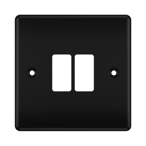 BG GridLite Nexus Metal Matt Black 2G Grid Plate MNFB2 – front view