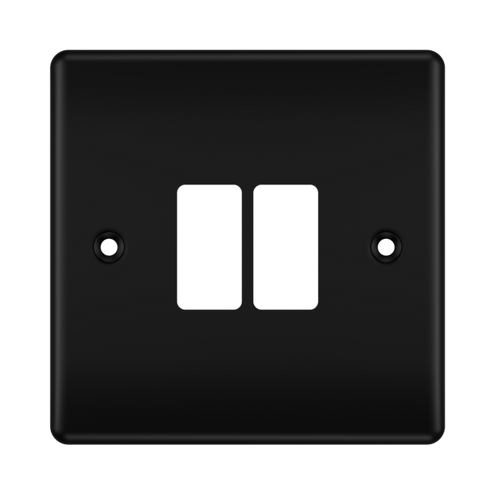 BG GridLite Nexus Metal Matt Black 2G Grid Plate MNFB2 – front view