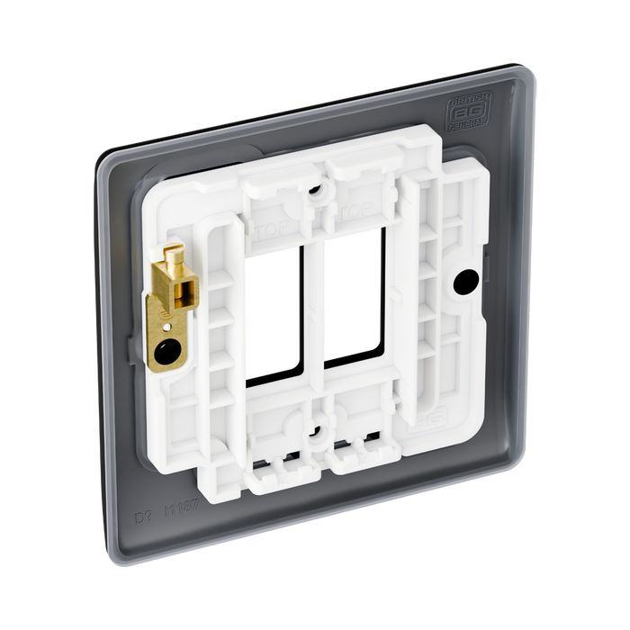 BG GridLite Nexus Metal Matt Black 2G Grid Plate MNFB2 – side view