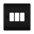 BG GridLite Nexus Metal Matt Black 3G Grid Plate MNFB3 – front view