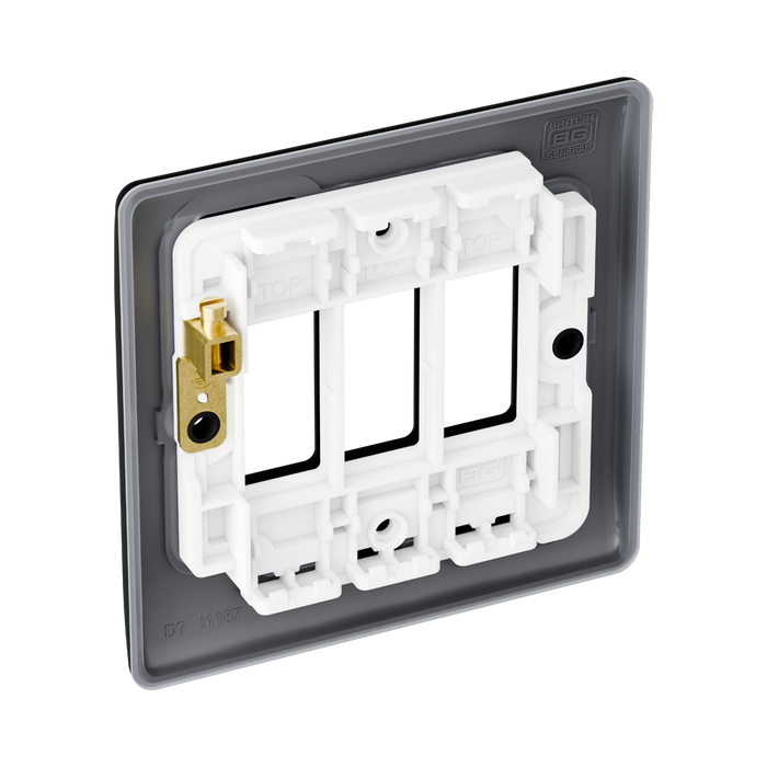 BG GridLite Nexus Metal Matt Black 3G Grid Plate MNFB3 – side view