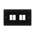 BG GridLite Nexus Metal Matt Black 4G Grid Plate MNFB4 – front view