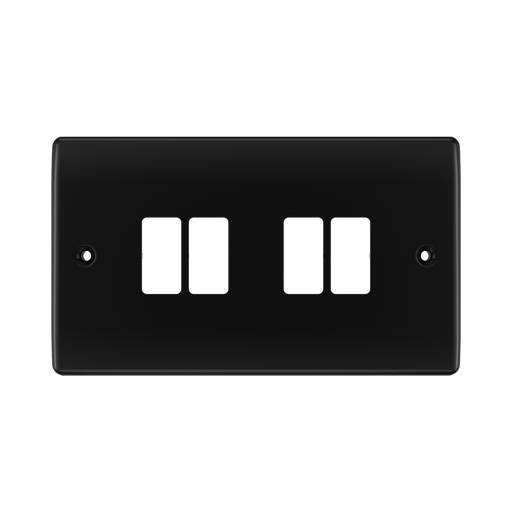 BG GridLite Nexus Metal Matt Black 4G Grid Plate MNFB4 – front view