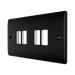 BG GridLite Nexus Metal Matt Black 4G Grid Plate MNFB4 – angled view