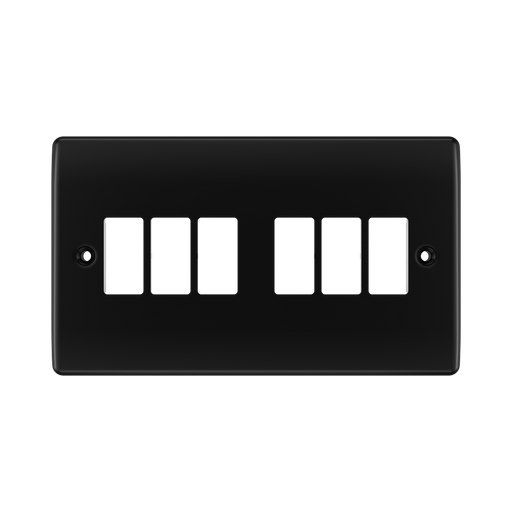 BG GridLite Nexus Metal Matt Black 6G Grid Plate MNFB6 – front view