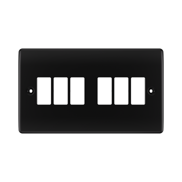 BG GridLite Nexus Metal Matt Black 6G Grid Plate MNFB6 – front view