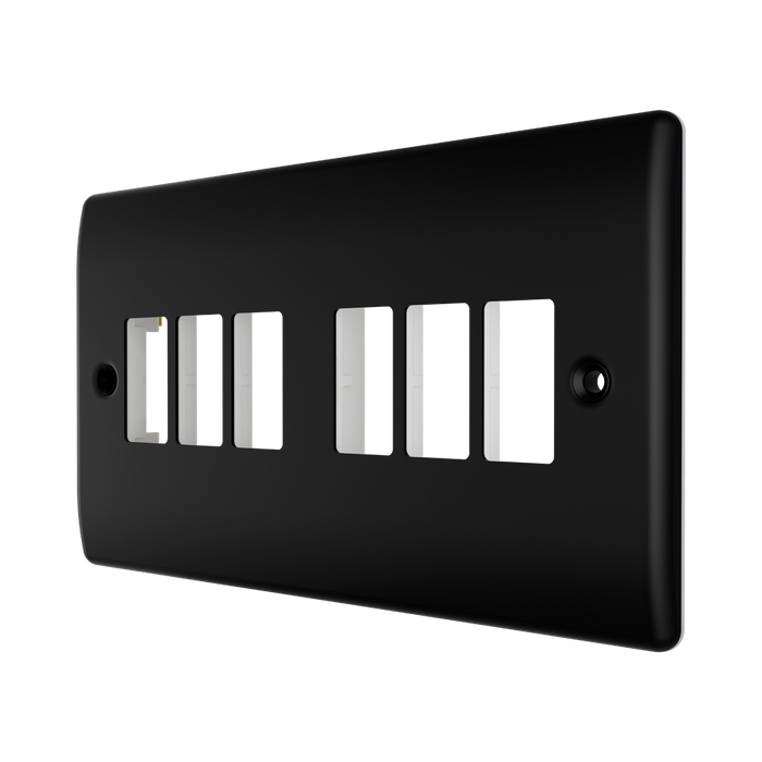 BG GridLite Nexus Metal Matt Black 6G Grid Plate MNFB6 – angled view