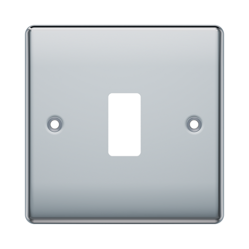 BG GridLite Nexus Metal Polished Chrome 1G Grid Plate MNPC1 – front view