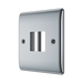 BG GridLite Nexus Metal Polished Chrome 2G Grid Plate MNPC2 – angled view