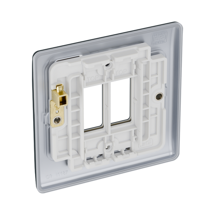 BG GridLite Nexus Metal Polished Chrome 2G Grid Plate MNPC2 – side view