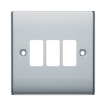 BG GridLite Nexus Metal Polished Chrome 3G Grid Plate MNPC3 – front view