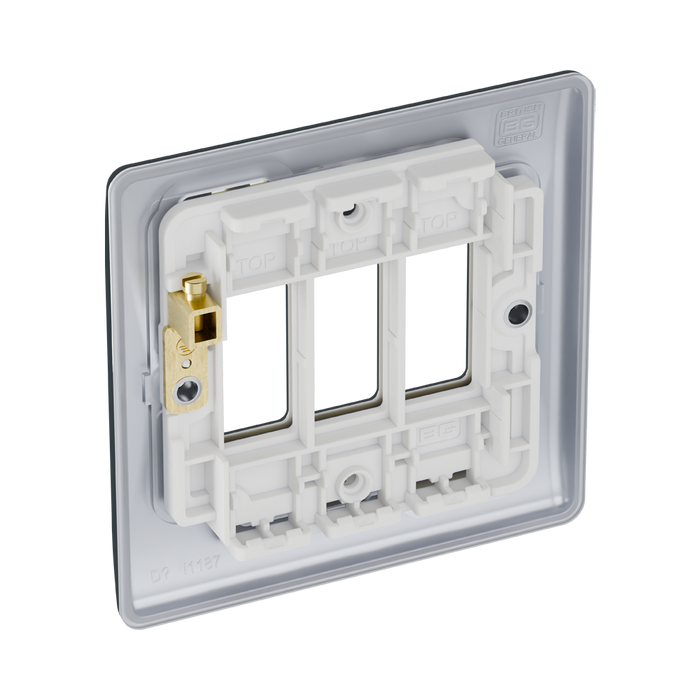 BG GridLite Nexus Metal Polished Chrome 3G Grid Plate MNPC3 – side view