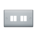 BG GridLite Nexus Metal Polished Chrome 4G Grid Plate MNPC4 – front view