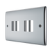 BG GridLite Nexus Metal Polished Chrome 4G Grid Plate MNPC4 – angled view