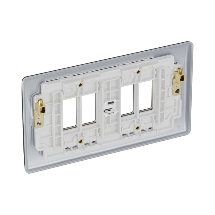 BG GridLite Nexus Metal Polished Chrome 4G Grid Plate MNPC4 – side view