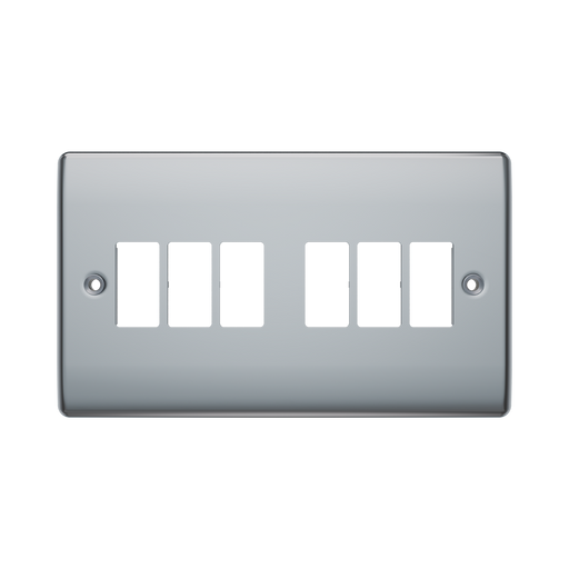 BG GridLite Nexus Metal Polished Chrome 6G Grid Plate MNPC6 – front view