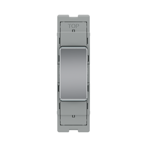 BG GridLite Polished Chrome 20A 2 Way Single Pole Centre-Off Switch Module MPC12C – front view