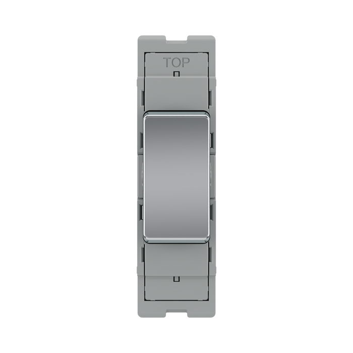 BG GridLite Polished Chrome 20A 2 Way Single Pole Centre-Off Switch Module MPC12C – front view