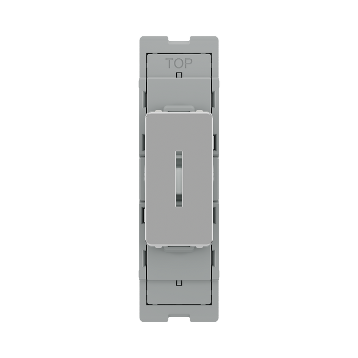 BG GridLite Polished Chrome 20A 16AX 2 Way Single Pole Key Switch Module MPC12KY – front view
