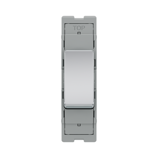 BG GridLite Polished Chrome 20A 16AX 2 Way Single Pole Switch Module MPC12 – front view