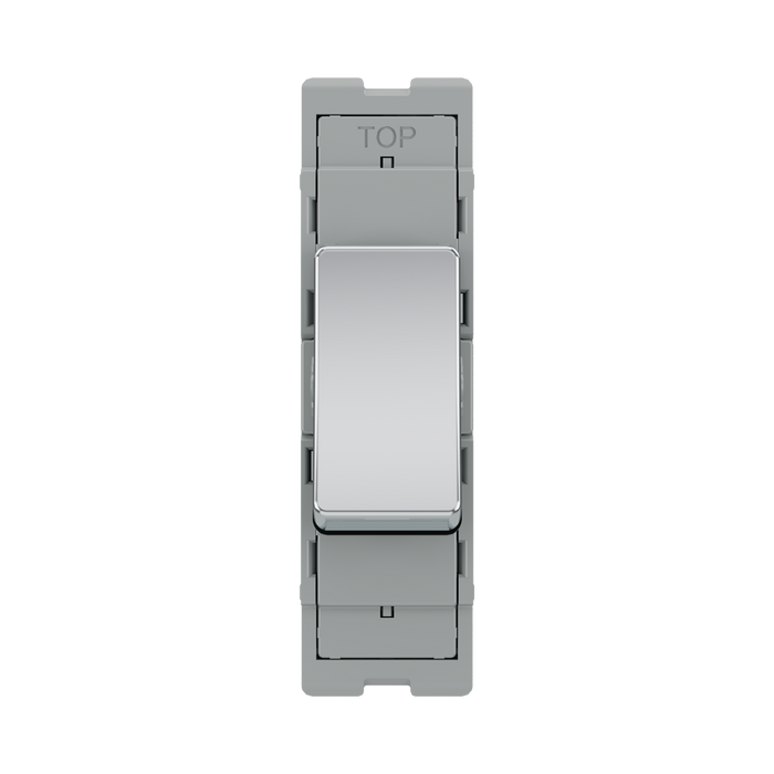 BG GridLite Polished Chrome 20A 16AX 2 Way Single Pole Switch Module MPC12 – front view
