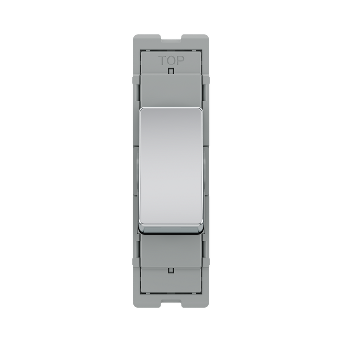 BG GridLite Polished Chrome 20A 16AX Intermediate Switch Module MPC13 – front view