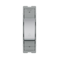 BG GridLite Polished Chrome 20A 2 Way Retractive Bell Symbol Switch Module MPC142BELL – front view
