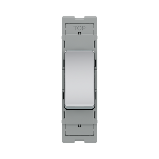 BG GridLite Polished Chrome 20A 2 Way Retractive Switch Module MPC142 – front view